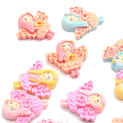 Ziemlich neueste 2020 neuartige Harzperlen flacher Rücken Flügel Mädchen Körper Cartoon-Stil Kawaii Beliebte Cabochons für Craft Decor Aufkleber