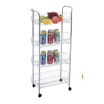 4 Tier Metaal Mesh Opslag Cart