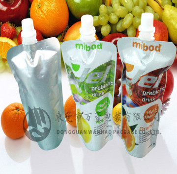 Aluminium foil liquid reclosable colorful beverage spouted bags