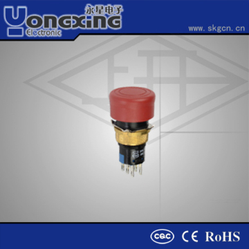 16mm emergency stop push button switch / miniature push button switch