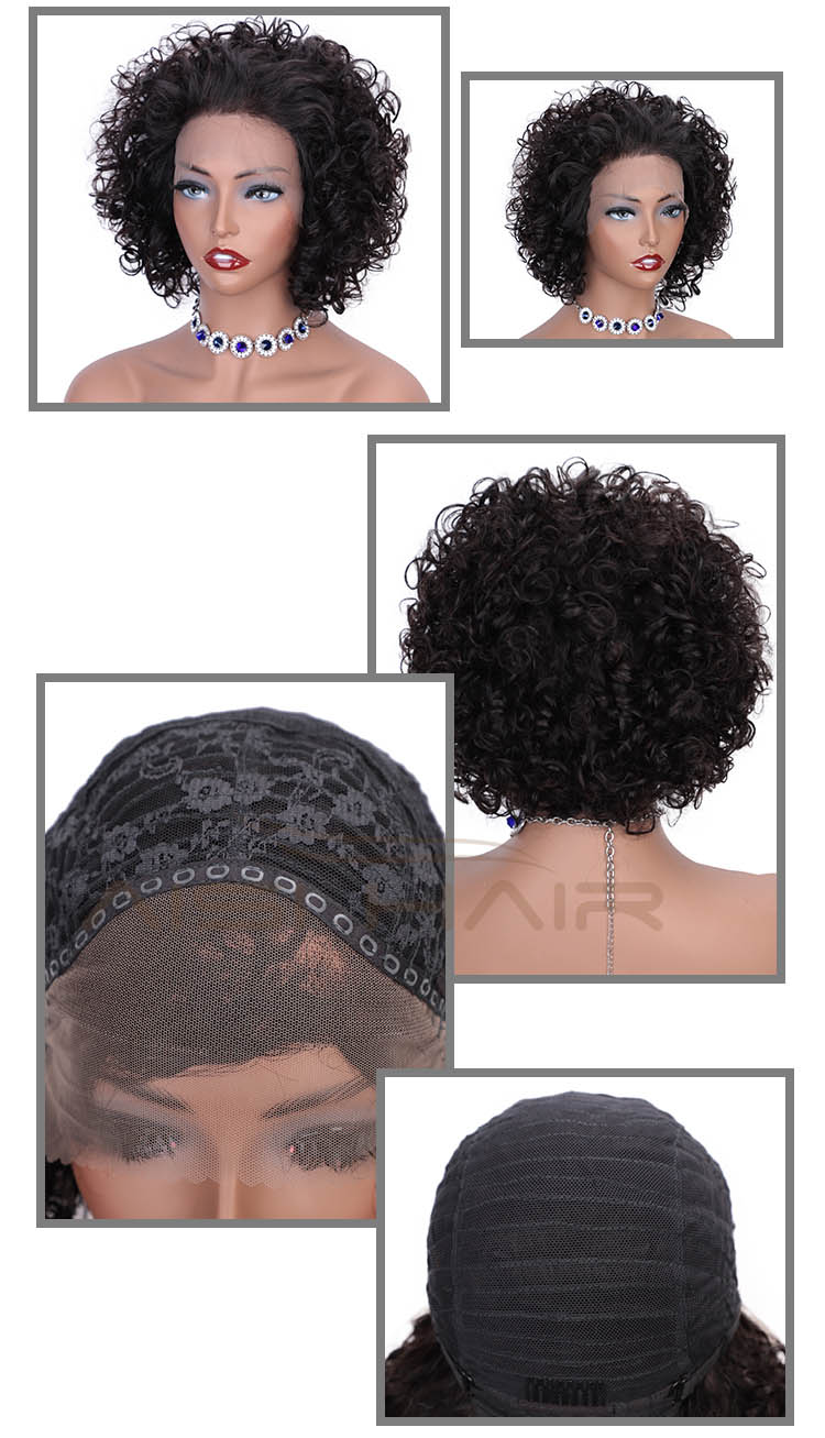 Aisi Hair Brazilian Human Hair Short Pixie Cut Wig Black Lace Front Wig Afro Kinky Curly Lace Front Hair Wigs For Black Women