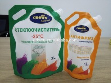 stand up spout plastic antifreeze liquid bag/liquid packaging bag with nozzle