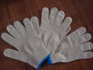 string knit cotton bleach working gloves machine string knit gloves