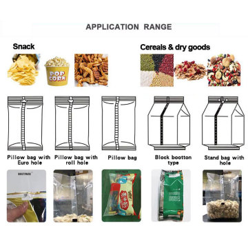 Machine d&#39;emballage verticale de granules de nourriture gonflée