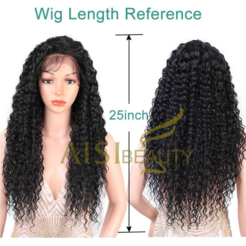 Aisi Beauty Wholesale Cheap Vendor Long Wavy Kinky Curly 13x6 Black Lace Front Synthetic Hair For Black Women Lace Front Wig