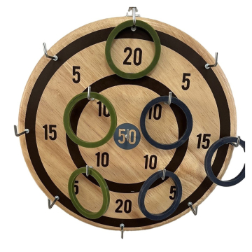 Wood Ring Toss Game for Kids: Hook Board Ring Toss with Wall Rings