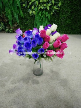 Artificial decorative silk rose flower for wedding wall arrangment
