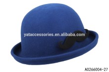 Girl cute blue color handmade felted wool hats, bowler hats for sale