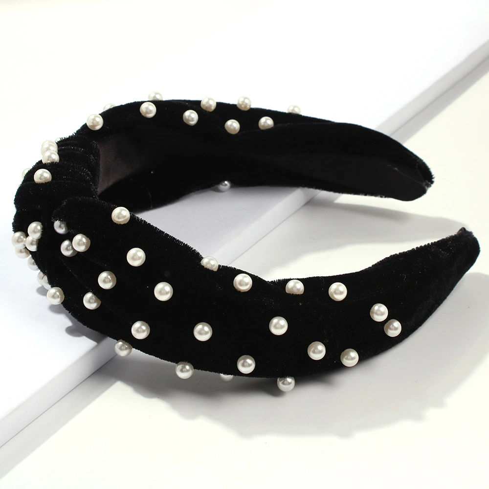 Manufacturer Knotted Fabric Headband Fashion Joker Set Pearl Candy Color Best-Selling Hair Accessory