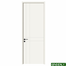 Veneer White Moulded Door With Wood Texture