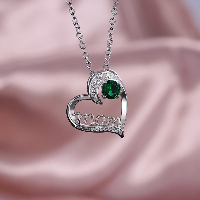 2021 mama necklace gift silver copper cheap crystal stone mothers day gift mom day necklace wholesale