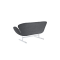 Jacobsen Aluminium Frame Fabrik Swan Loveseat Sofa