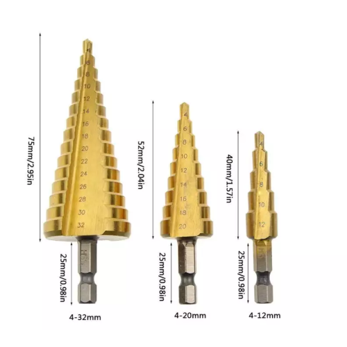 Gute Qualitätskegel-Titanschicht Metall-Lochschneider, Hochgeschwindigkeitsstahl-Stufe Bohrmaschine für Metall Set für Metall