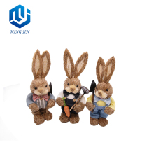 Hot Sale Factory Price Farmer Style Rattan Easter Decoration Rabbit