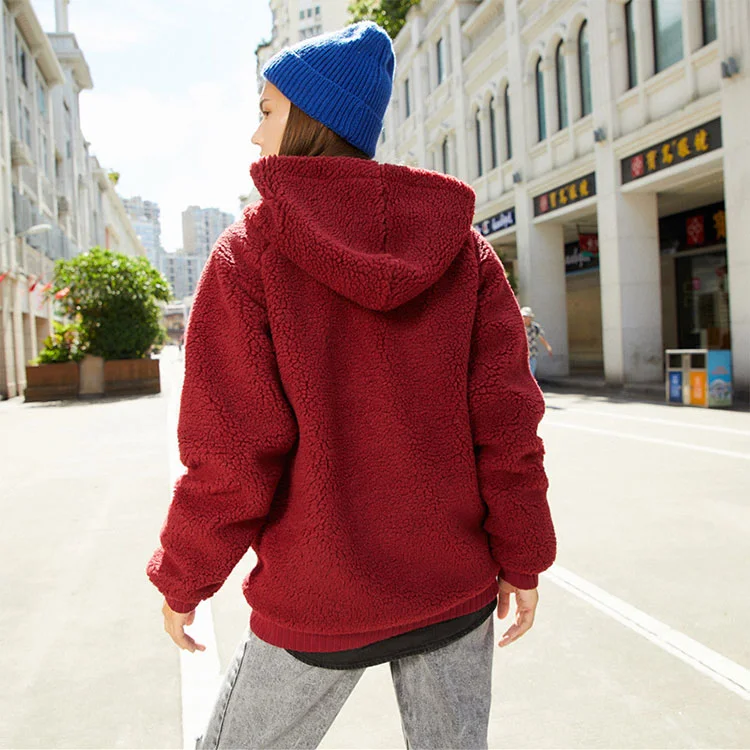 2020 Wholesale Price Blank Autumn Winter Windproof Polar Fleece Hoody Faux Fur Velvet Hoodie Jacket for Men