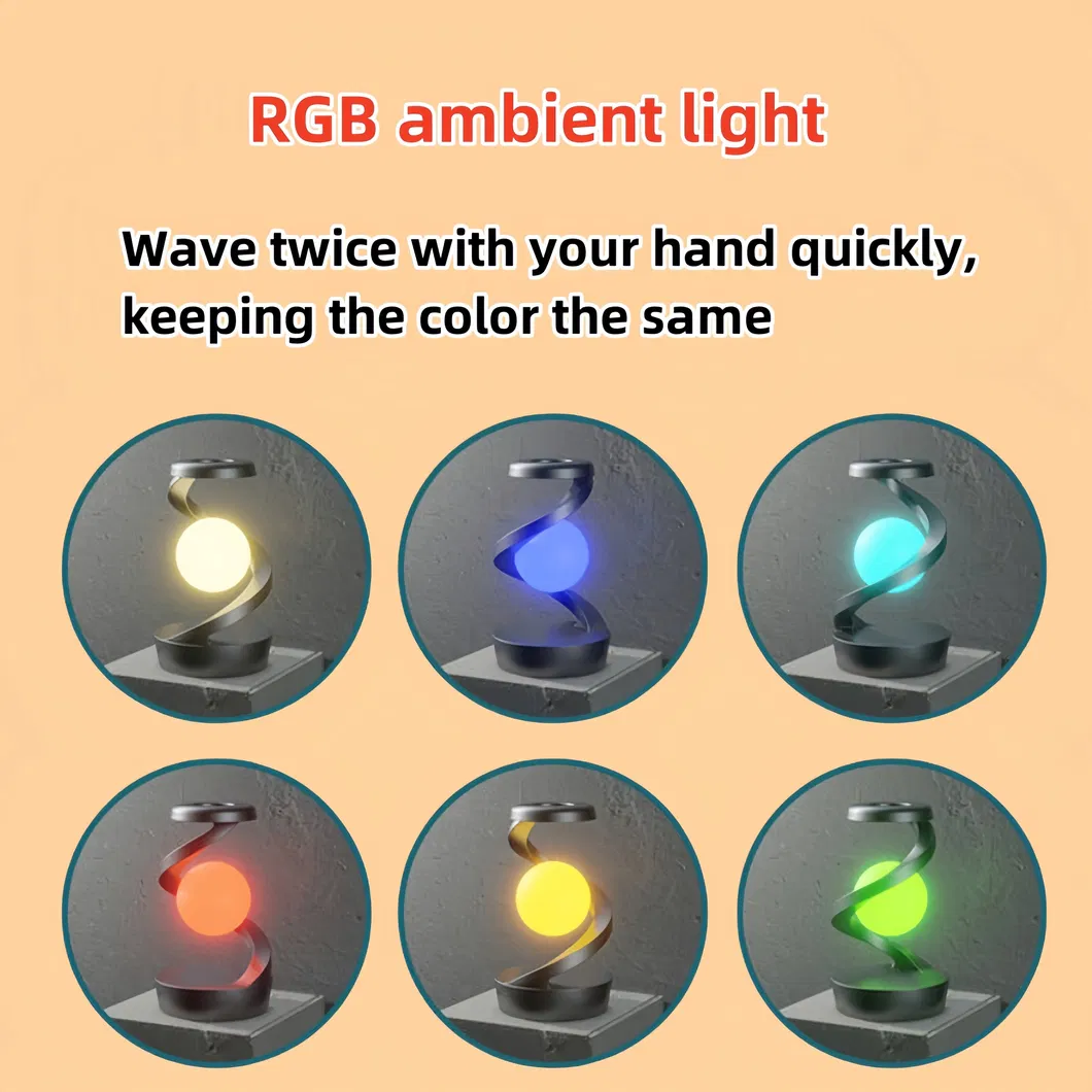 Color-Changing LED Moon Table Lamp with Wireless Charging Feature