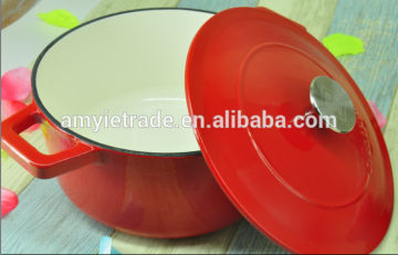 21cm Logo on Lid Round Enamel Cast Iron Pot