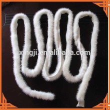 natural white color mink fur tail Mink fur trim for jacket