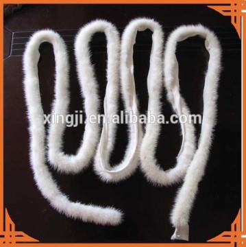 natural white color mink fur tail Mink fur trim for jacket