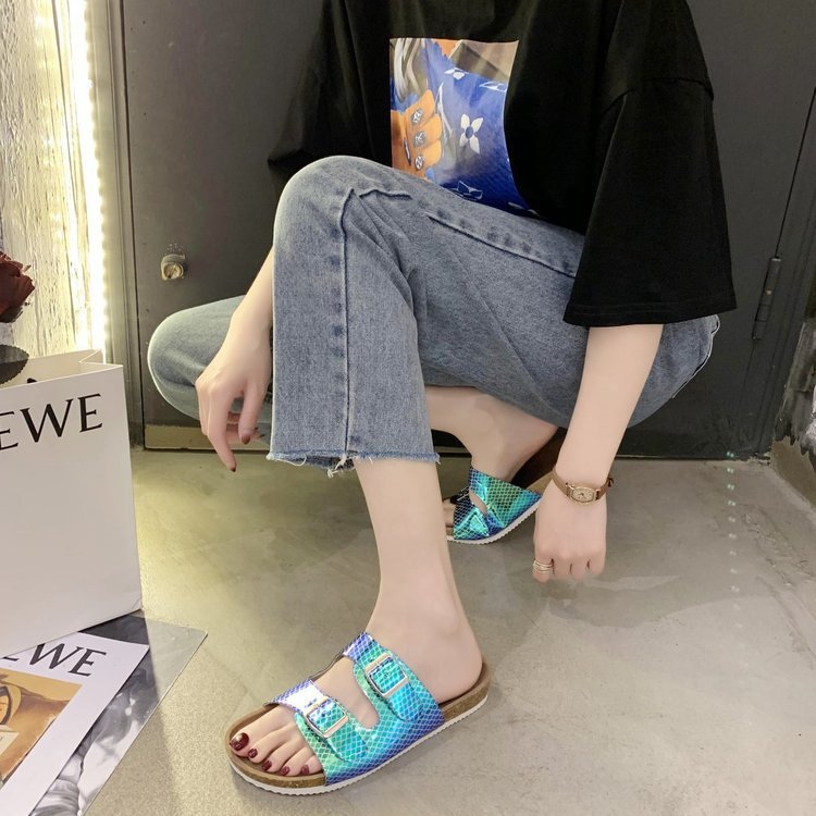 Fashion Birken Cork Shoes Cork Slippers Summer Beach Open Toe Slides Slippers for Man and Woman