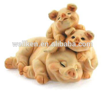 polystone pig,resin pig family statue