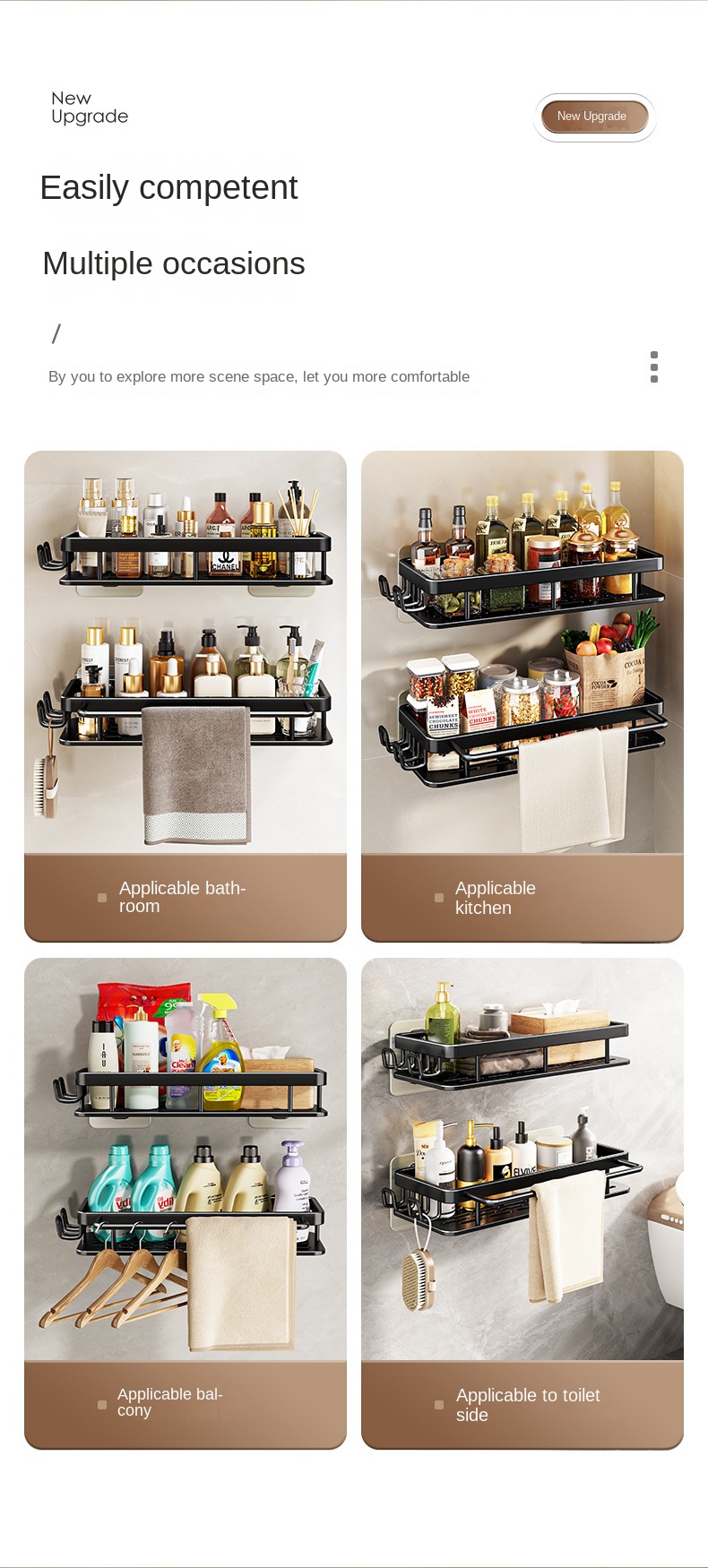 Duvara Monte Tuvalet Depolama Rafı Wall-Mounted Toilet Storage Rack