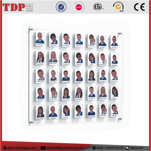 factory wholesale custom wall mounted clear acrylic photo frame acrylic staff board