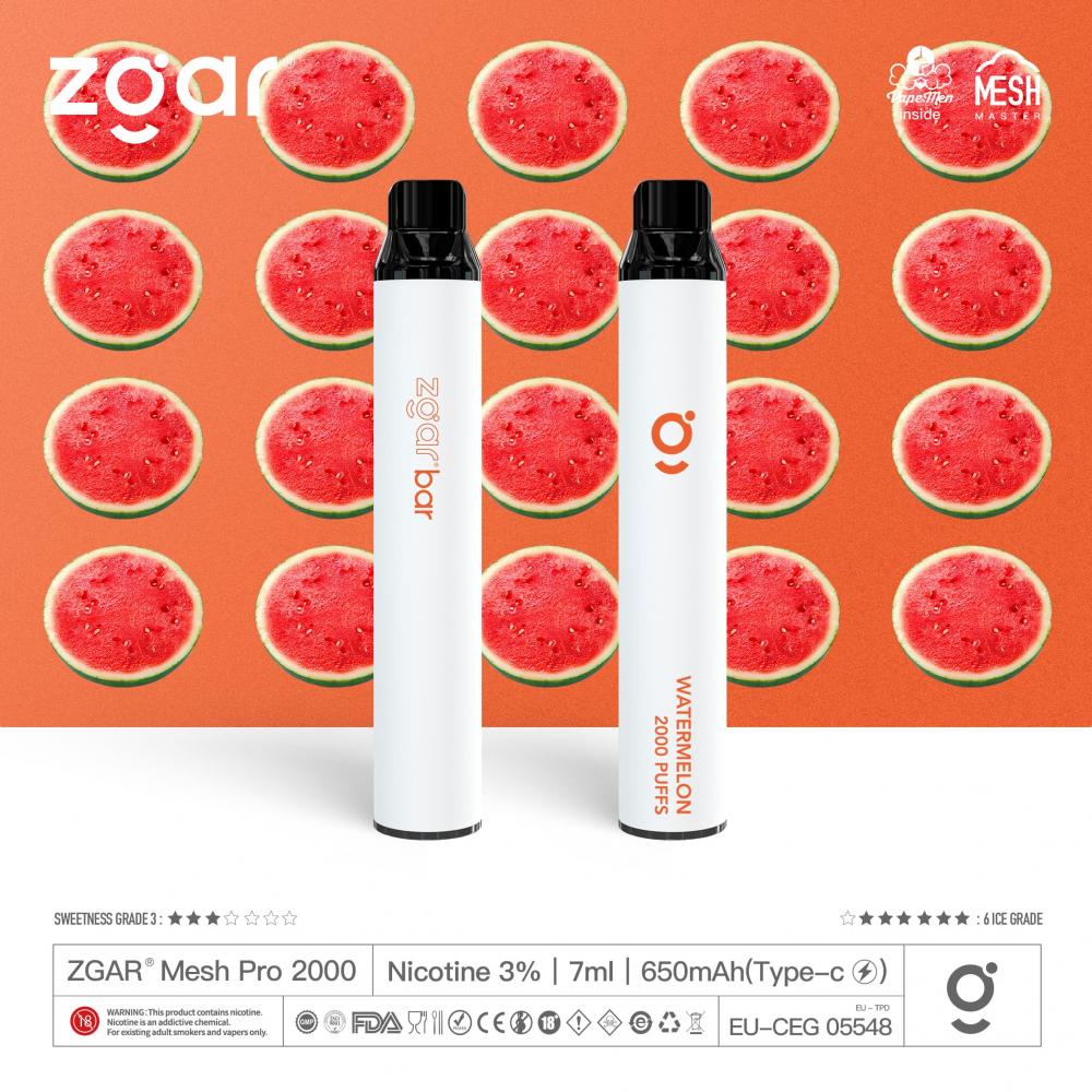 Zgar XXL 2000 Puffs Disposable Vape Pen Watermelon