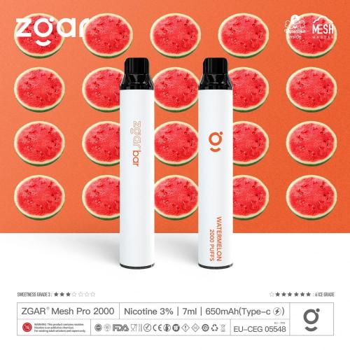 ZGAR XXL 2000 Puffs descartáveis ​​Vape Pen Watermelon