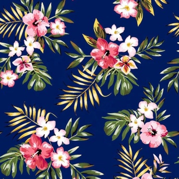 Hawaii Style Elastic Knitted Polyester Digital Print Fabric