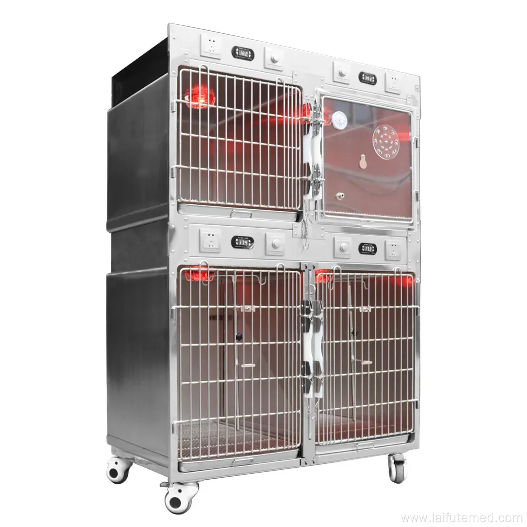 Stainless Steel Pet Oxygen Cage for Cats and Dogs