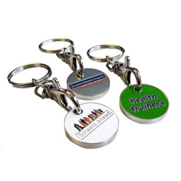 promotional token coins/ token coin keychain/ trolley coin chain