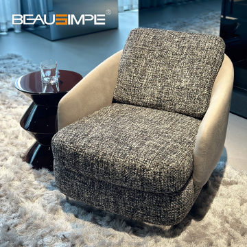 Lawrence Modern Leather and Fabric Lounge Chair