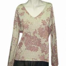 Ladies' sweater, made of silk and lurex