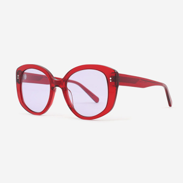 Retro Round Acetate Female Sunglasses