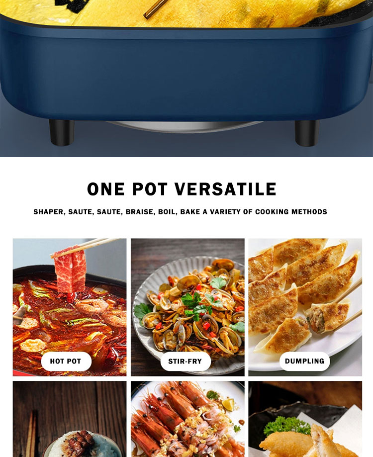 mini electric frying cooking  skillet frying pan with electric triangle automatic pan stirrer