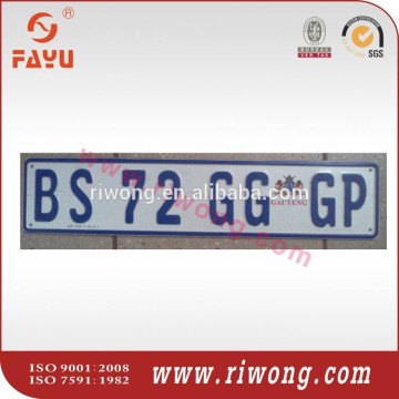 Embossed Number Plates for Gauteng