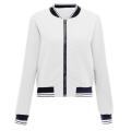 Wholesale High Quality Women's White Baseball Jacket