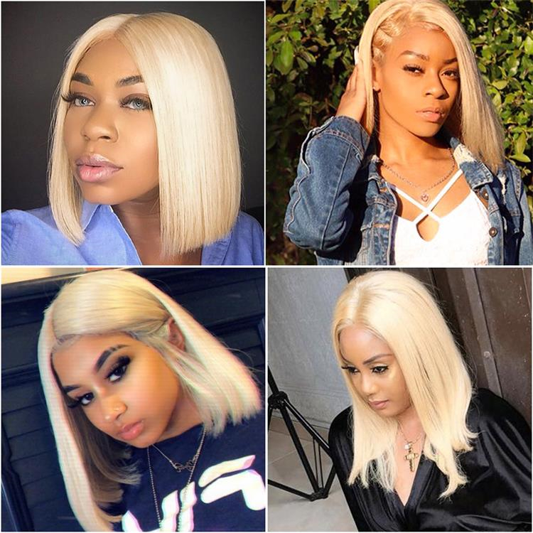Factory Price 613 Virgin Hair Wig Raw Indian Hair Bob Wig 613 Blonde Lace Front Human Hair Wigs
