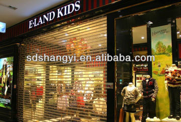 automatic fashion shop polycarbonate transparent rolling shutter doors