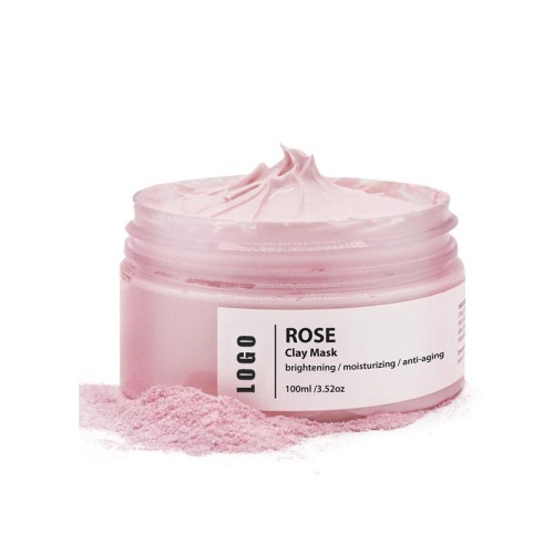 masque de boue rose pour le soin du visage plus doux et plus lisse