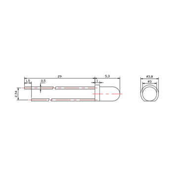 3mm 850nm LED Infrared Through-hole LED 0.4W Tyntek