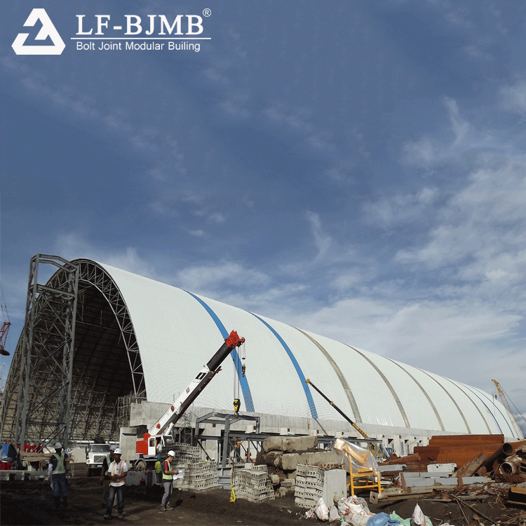 LF Steel Structure Space Frame Industrial Building Dry Coal Storage Shed Design