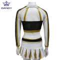 Custom gold all star cheerleading uniforms