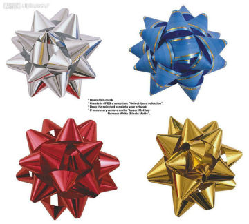 pp ribbon bows for christmas gift packaging assorted color star bow