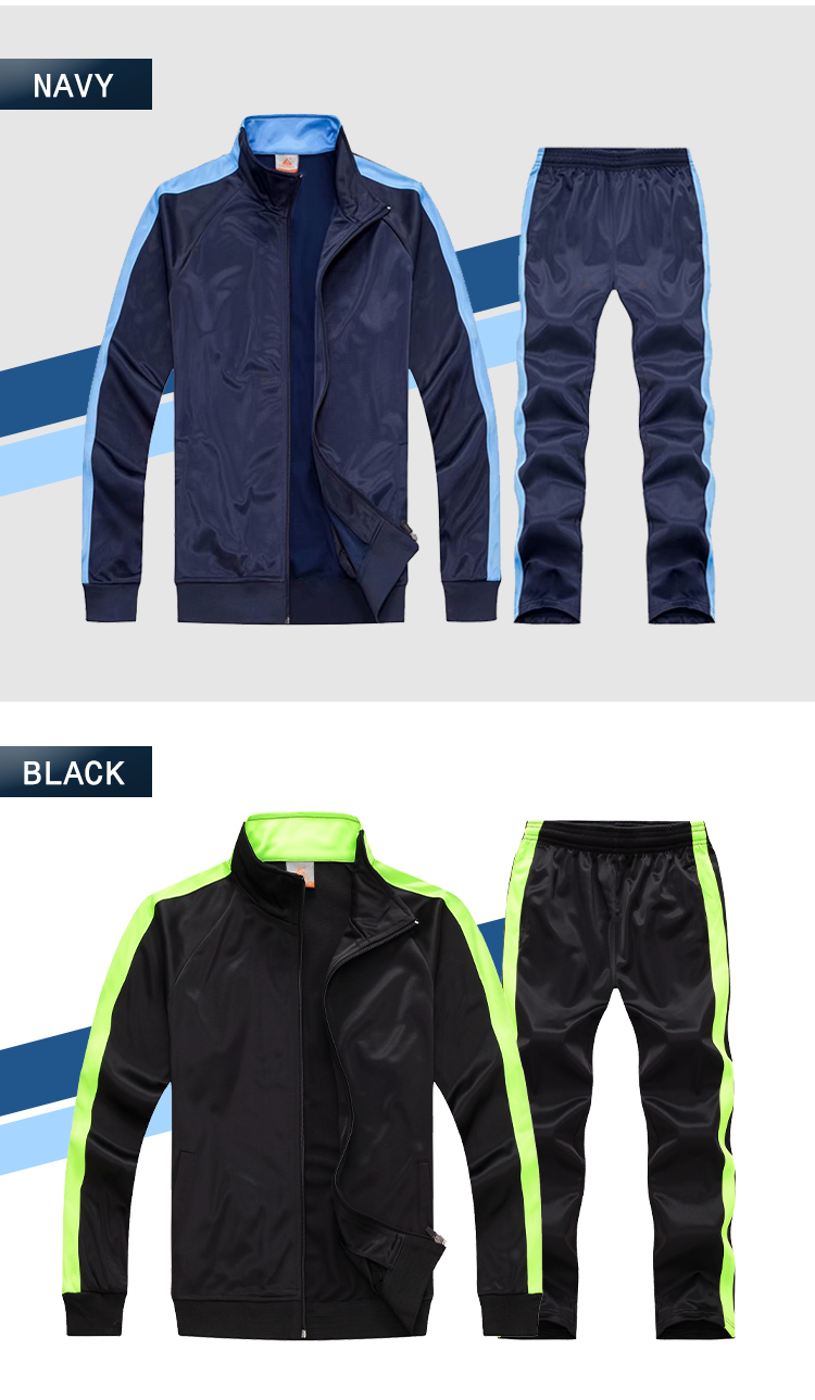 Mens Tracksuit Set Sportswear Sets with Full Zipper