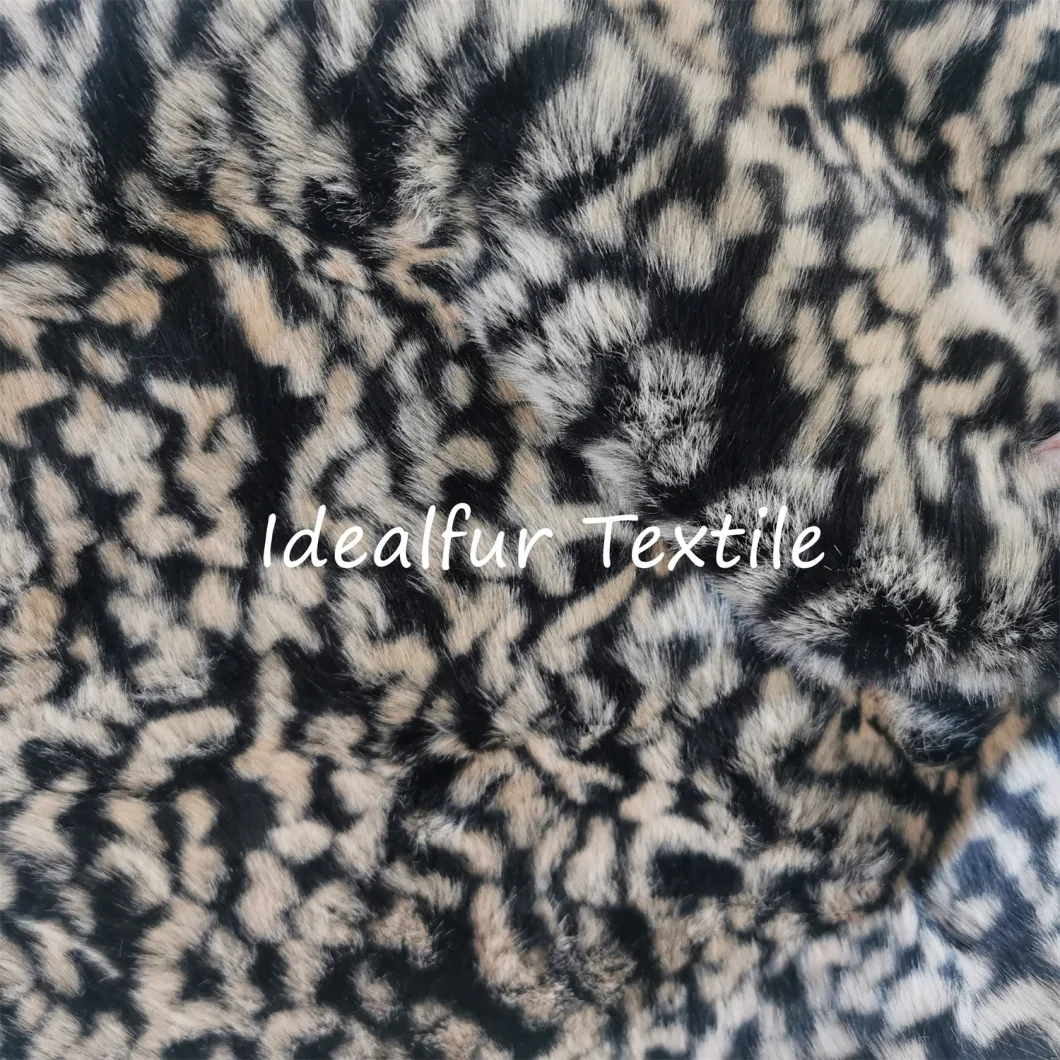 Leopard Printing Soft Fake Fur Fabric