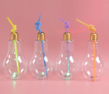 LED Drink Bulb Bottle 500ml Light Bulb Shaped PET Cup