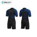 Seaskin Mens SS 2mm Back Zip SS Diving Shorty Wetsuit