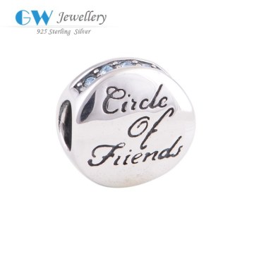 Sterling silver charms with crystal for bracelet charms wholesale